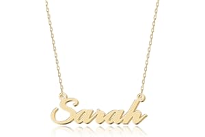 UMAGICBOX Collier Personnalisé avec Prénom - En Acier Inoxydable 316, Plaqué Or 18K, Artisanal, 14 Styles de Polices et 4 Couleurs au Choix - Emballage Élégant