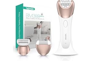 VOYOR Epilator for Women Cordless & Rechargeable, Epilator Hair Removal with 30 Tweezers,3 in 1 Epilators with Electric Lady Shaver and Foot File,Hair Removal Device for Arm Leg BM300 (Champagne Gold)