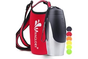 VIVAGLORY 750ml Stainless Steel Dog Water Bottle & Neoprene Bottle Carrier Holder Combo for Drinking, Great for Hiking & Traveling with Pets