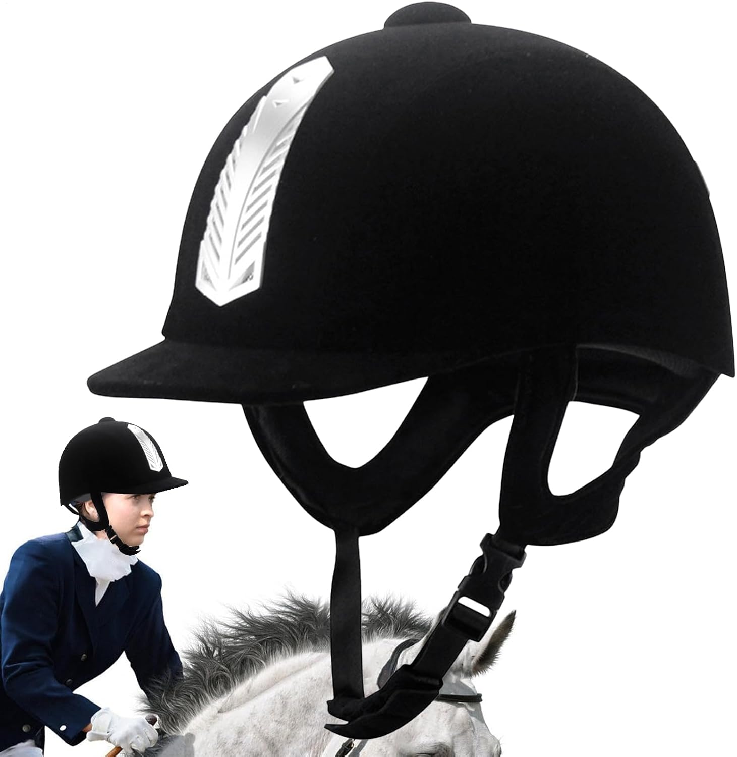 Yonuaret Sombrero para Montar a Caballo,Sombrero de Seguridad Ecuestre,Gorro Ajustable para Montar a Caballo para Hombres y Mujeres - Gorros de Seguridad para Jinetes ecuestres Transpirables para