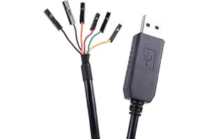 Suamdoen USB to TTL UART Serial 5V 3.3V Adapter Converter Cable 6 Pin 0.1 inch Pitch Female Socket TTL-232r-RPI Debug Cable with FTDI Chip for Windows 10 8 7 XP Vista (3.3V TTL logic Level)