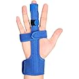 TYCA Trigger Finger Splint Finger Brace – Comfortable Finger Splints for Broken Fingers. Adjustable Aluminium Finger Straighter for Bent Mallet or Arthritic Finger Joints. Fits All Fingers (Blue)