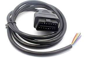 LoongGate OBD-II 16 Pin per terminare Cavo a Spina Aperta - OBD2 Maschio 16 Pin connettore Cavo diagnostico di Estensione - 1,5 Metri (5 Piedi)