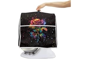 Poceacles Copertura per miscelatore da cucina con stampa floreale rosa acquerello compatibile con 6-8 litri per miscelatore da cucina copertura antipolvere antipolvere L