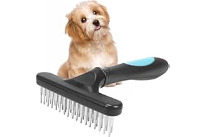 DIANE Carpet Rake,Portable Carpet Rake Pile Lift,Undercoat Rake Dog,Pet Hair Remover for Carpet Fluffy and Soft Again, Dog Grooming Comb,Short or Long Hair Double Row Stainless Steel pins