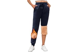 Yuson Girl Pantalones Chandal Mujer con Forro Polar Sherpa Pantalon Termico Mujer Invierno Pantalon Deporte Largo Casuales Pantalones Jogging con 2 Bolsillos y Cordón Ajustable