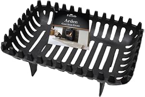 JVL Arden 16-Inch Fireside Accessory Log Coal Grate, Cast-Iron, Black, 37 x 27 x 16 cm