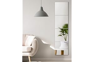 QWORK® 4 płytki lustrzane samoprzylepne, lustro akrylowe 30x30cm, do salonu, sypialni, łazienki