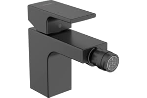 hansgrohe Vernis Shape Single Lever Bidet Mixer Tap with Pull Rod Water Saving Matt Black