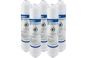 Aqua Quality Inline-Wasserfilter für Kühlschränke in kompatibel mit Samsung, Daewoo, LG, Kenwood, Hotpoint und mehr! Entfernt Chlorgeschmack und -geruch | Genießen Sie wohlschmeckendes Wasser (5er-Pk)