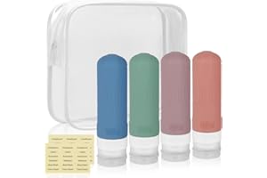 Chyaya 4pcs 90ml Silicone Clear Zipper Toiletry Bag For School Travel Or Cosmetic, Bpa Free And Tsa Approved Travel Accessories