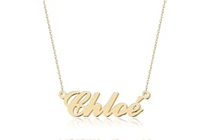 UMAGICBOX Collier Personnalisé avec Prénom - En Acier Inoxydable 316, Plaqué Or 18K, Artisanal, 14 Styles de Polices et 4 Couleurs au Choix - Emballage Élégant