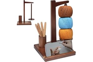 Lvjkes Porta Fili Cucito, Portagomitolo Lana, Supporto per Lana Magnetico Multifunzione Girevole a 360°, Abbinato al Porta Cellulare, per progetti di Cucito Artigianali Come Uncinetto e Lavoro Maglia