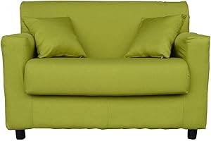 LIBEROSHOPPING.EU - LA TUA CASA IN UN CLIK Divano sfoderabile 2 posti in tessuto imbottito con braccioli larghezza 124 cm (Verde)