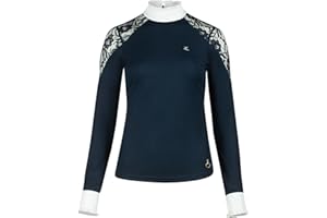 HORZE Polo de Concours en Dentelle à Manches Longues Sylvie