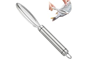 HUATEEN Fischschuppen Entferner,Edelstahl mit Ergonomischem Griff für Effizientes Schuppenentfernen ideal für den Privaten und Professionellen Küchengebrauch Meeresfrüchte Märkte