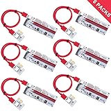 LATTCURE 6-PACK PCIe PCI-E 16x to 1x Powered Riser Adapter Card w/ 60cm USB 3.0 Extension Cable &amp; 6-Pin / 4-Pin / SATA Interface - GPU Riser Adapter - Ethereum Mining ETH（Upgraded Version）