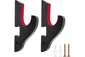SOLRYN Soporte de Pared para Espada Samurai, Ideal para Navidad, 2 Ganchos Ajustables de Madera, Acolchado de Terciopelo, Soporte Universal Compatible con Espadas Wakizashi Tanto, Sable de Luz y Cosplay