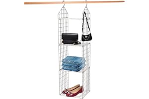 HGYZE - Mensola da appendere per armadio, 4 strati, in plastica, ventilata e visibile, per la cameretta dei bambini, per campeggio e bagno, colore: Beige