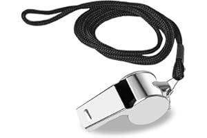 iJiGui Metallo Fischietto Arbitro, Fischietto in Acciaio Inox, Fischietti Sportivi Suono Forte Fischietto con Cordino, Ideale per Allenatori di Calcio e Ufficiali