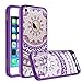 Produktbild SMART LEGEND iPhone SE Hülle, iPhone 5/5S Handytasche Transparent Schutzhülle mit Muster Mandala Lila Retro Blume Utral Dünn Klar PC Crystal Hart Backcomver und Silikon Gel Weich Bumper Flexible Soft Case Tribal Henna Cover Tasche Etui Indische Sonne Design Handy Hülle