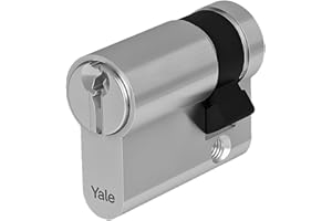 Yale Cilindro europeo de seguridad estándar para cerradura YC051KD404503N1 niquelado, 50/10 mm, 3 llaves