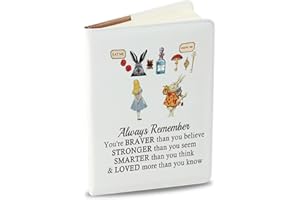 KEYCHIN Alice Fans Leather Notebook Alice Fairy Tales Gift You Are Braver Stronger Smarter Than You Th ink Journal Notebook For Friend Student Coworker (Alice Notebook)