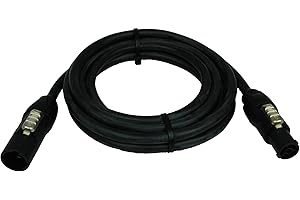 NWP PowerCON True1 Câble rallonge 3 m Fiche mâle vers fiche femelle PowerCON True1 Top 3 x 1,5 mm2 Câble en caoutchouc Câble gauche