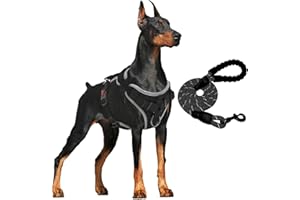 Supet Pettorina per Cani Antistrappo, Pettorina Imbottita con Strisce Riflettenti, Pettorina Morbida Regolabile per Cani, Pettorina Traspirante per Cani di Taglia Grande, Media e Piccola