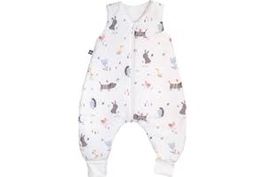 Julius Zöllner 9082767290 Jersey Jumper - śpiwór z nogawkami, Crazy Animals, około 92 cm, wielokolorowy