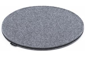 Rob&Raf Sitzkissen 37cm Sitzauflage Stuhlauflage Filz Dunkel Grau Rund 37cm Modern 15mm Stuhl Garten Zuhause