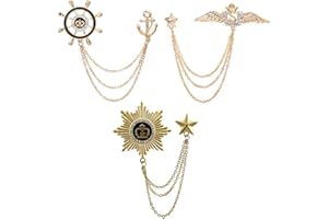 Huture 3 Stück Herren Brosche Anstecknadel Broschen Metallclip Blusen Clips Schal Zubehör Clip Nadeln Flügel-Seitenruder-Schild Kristall Vintage Clips Mode Schmuck Abzeichen Corsage für Damen, Gold
