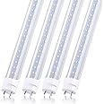 JOMITOP 28w Led Tube Light Bulb 4ft, Ballast Bypass Required,2pin G13 End 3360 Lumens, Cold White 6000K, Replace 80W Fluorescent Light,Dual-End Powered Clear Cover AC 85-265V Pack of 4