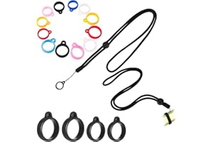 CANGHAI Rousa 2 Halsketten Lanyard mit 12 Stück Vape Band Ring Anti Lost Ringhalter aus Silikon für RBA RDA Tank Vapor, Anti Rutsch(12 rings+2 lanyard)