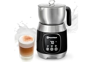 Mousseur à lait Maestri House, 12 en 1 600 ml Mousseur à lait électrique avec température et force de mousse variables, commande Smart Touch, pour Latte Cappuccino, Chocolat chaud, Lait chaud