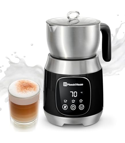 Briebe Elegance Elektrische Melkopschuimer, 4 in 1, Warm/Koudschuim