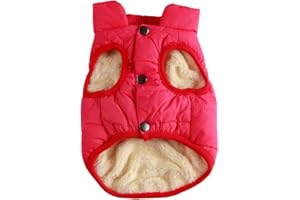 JoyDaog 2 Layers Fleece Lined Super Warm Dog Jacket for Winter Cold Weather,Extra Soft Puppy Vest Windproof Doggie Coat,Pink XS