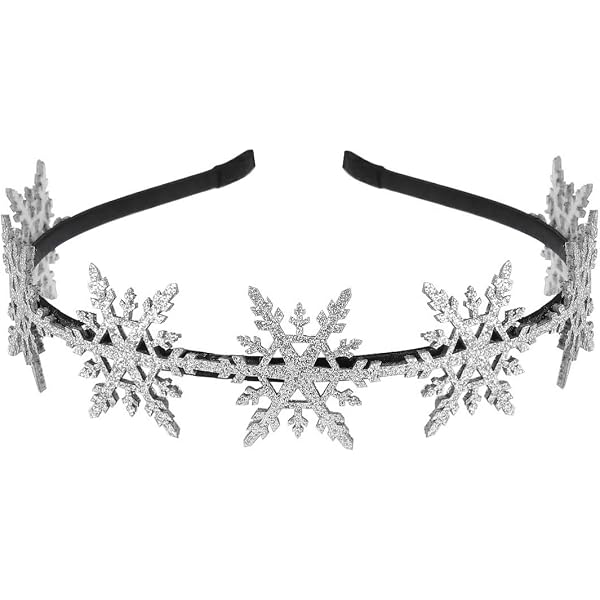 2 Stück Weihnachts-Stirnbänder Für Damen – Mit Perlen, Strass & Schneeflocken – Breiter Knoten, Elastisch