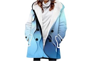 SCBFDI Übergangsjacke Damen Herbst, Wind Damen Langarm Neuheit Mantel Herbst Sport mit Druckknöpfen Weich Coat Women Bedrucktes mit Kapuze Fit