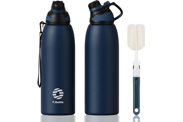 Fjbottle Gourde Isotherme avec Couvercle Magnétique - 400ml/600ml/800ml/1L/1.5L - Bouteille Isotherme Étanche sans BPA, Gourde Inox Bouche Standard, Gourde Enfant pour Sport, Gym, Voyage