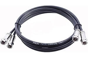 MAST DIGITAL YCAB03N/1 Smedz 2 m Twin Satellite Shotgun Coax Cable Extension Kit with Premium Fitted Compression F Connectors for Sky Q, Sky HD, Sky+ and Freesat - Black