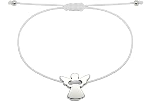 Selfmade Jewelry Srebrna bransoletka z aniołem stróżem – prezent na komunię, bierzmowanie, regulowany rozmiar, w zestawie opakowanie na prezent, Größenverstellbar, Metal