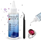 NoxGule Glue for Jewellery Stones, Textile Glue, Transparent Textile Strass Glue, Precise Adhesion, Pearls, Jewellery, Rhines