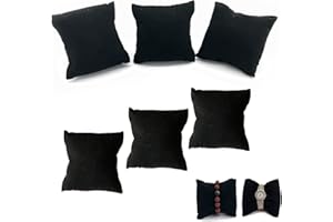 OHYER 6 Stücke Tragbares Uhrenkissen Armband Uhr Kissen Uhr Armreif Ständer Halter Schmuck Präsentations-Pad Uhrenständer Schmuck Display Kissen Organizer zum Präsentation von Uhren Armband (Schwarz)