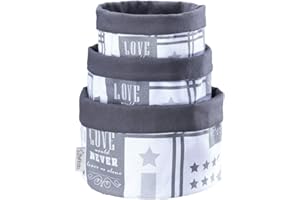 myHodo Brotkörbe Stoff 3er Set (versch. Größen), Brotkörbchen, moderne Organizer für Wickeltisch, Kinderzimmer, Brotkorb Groß, Brötchenkorb, Obstkorb, Präsentkorb leer, Brot Körbe (Vintage)