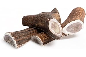 Dilecti Asta de Ciervo para Perros - Asta de Ciervo para Perros Elaborada con Asta de Ciervo Roja Natural y Cuidadosamente Seleccionada, Rica en Proteínas y Minerales. - Dividida L (Paquete de 3)