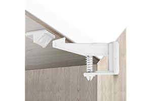 AUGOLA Child Safety Locks, 12 Pack Child Safety Cupboard Locks, Invisible and Unlocked Design, No Tools or Drilling Needed, Baby Cabinet Locks for Kitchen Cabinets and Drawers Latches (White)