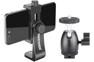 Neewer Pionowy obrotowy uchwyt na smartfona 360 stopni z kulką do iPhone'a X 8 7 Plus 7 6 Plus, Samsung S8 S7 S6 i innych telefonów o szerokości pomiędzy 1,9-3,9 cala/4,8-10cm (czarny)