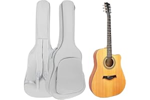 REMAGIC Acoustic Guitar Bag 40 41 Inch, Double Shoulder Adjustable Straps Guitar Case, Waterproof Soft Padded Guitar Gig Bag, Large Capacity Pocket Guitar Backpack for Acoustic Classical Guitar, Grey,