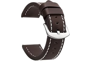 OVERHIL1S Moda Reloj Banda Correa Deporte Vintage Cuero Reloj de Reloj de Reloj de Acero Inoxidable Accesorios de Reloj de Hebilla de Acero Inoxidable 18mm 20mm 22mm 24mm